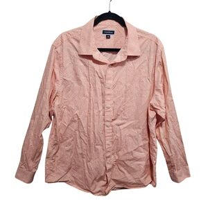 Club Room Men's Regular Fit Floral Print Poplin Shirt Color Pink‎ Size X-Large